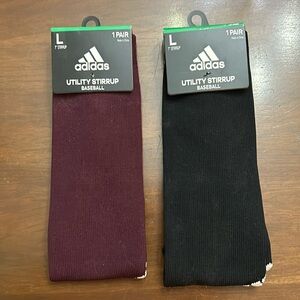 NWT Adidas 2 pair of Utility Stirrup Baseball size L